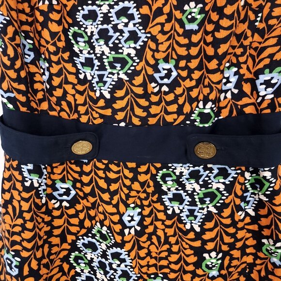 Tory Burch Melanie Linen Floral Print Shift Dress Size 6 Sleeveless Career Fall - Picture 8 of 14
